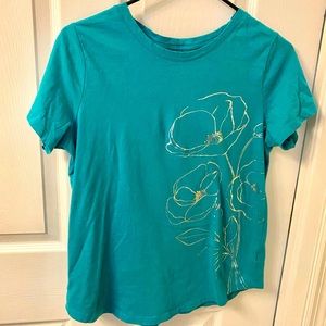 Old Navy Teal Floral T-Shirt